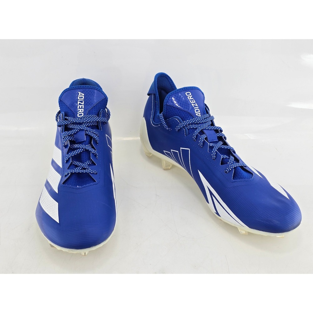 Adidas Adizero Football Cleats Mens 15 Blue White Low Top Sprintskin -Excellent